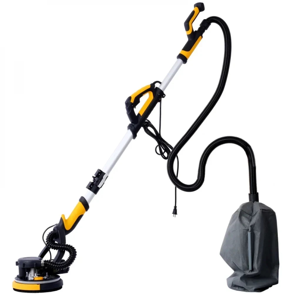 2026 NewDrywall Sander, 780W Electric Drywall Sander with Vacuum Dust Collection 6.5A Motor Dustless Floor Sander with Variable Speed 900-1800RPM, LED Light, Extendable & Foldable Handle,
