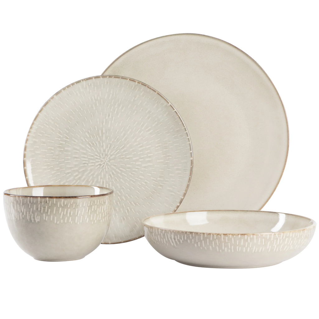 2026 NewGibson Elite Matisse 16-Piece Dinnerware Set - Taupe