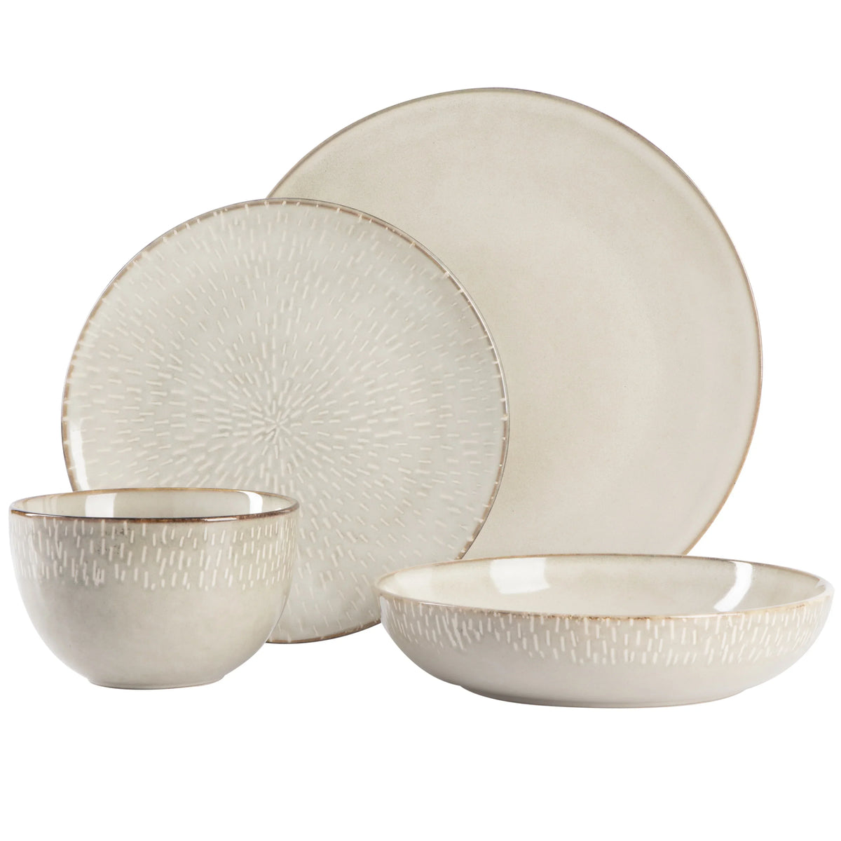 2026 NewGibson Elite Matisse 16-Piece Dinnerware Set - Taupe