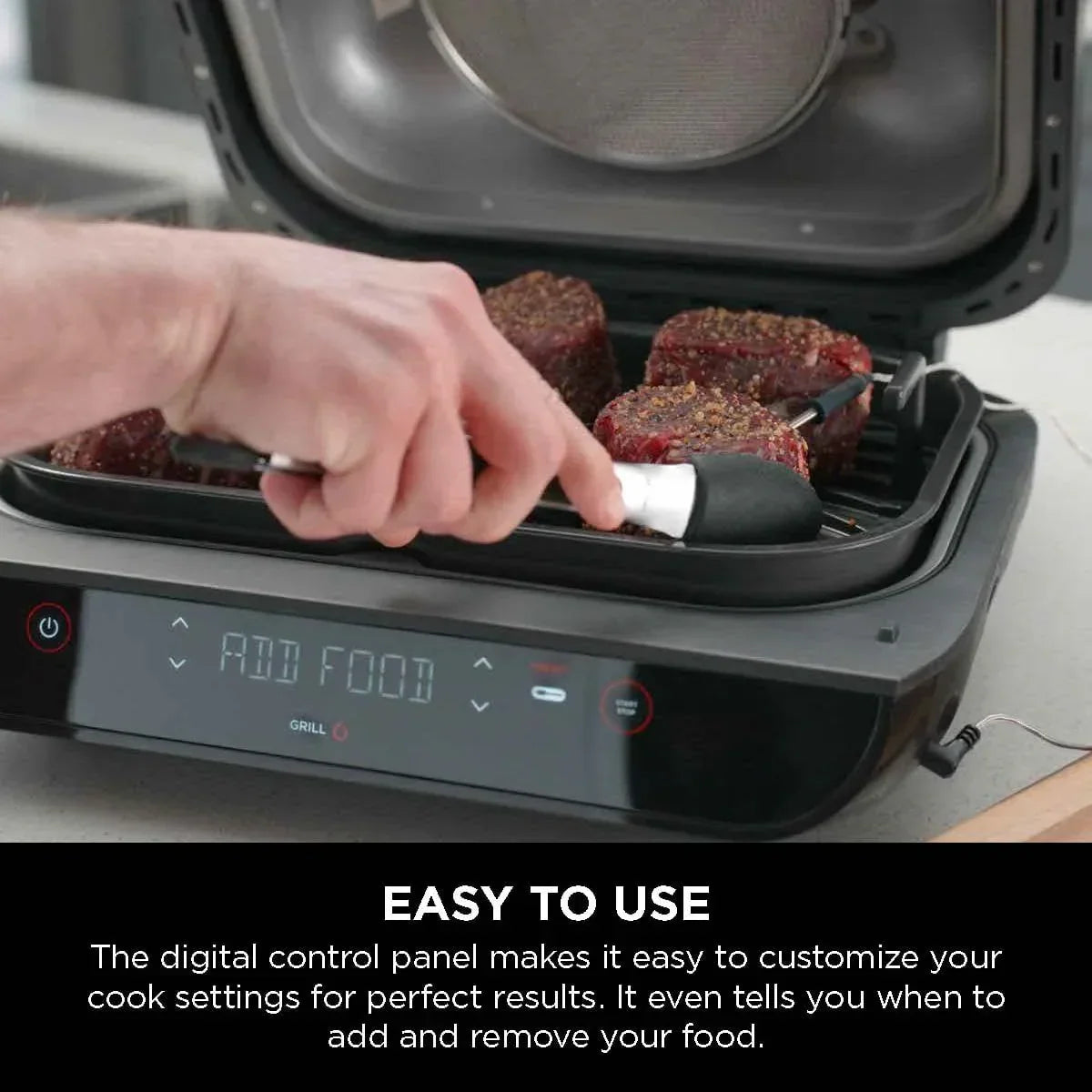 2026 NewFoodi Smart XL 4-in-1 Indoor Grill with 4-Quart Air Fryer, Roast, Bake, and Smart Cook System, FG550