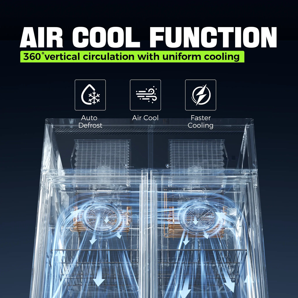 2026 New Coolake Commercial Refrigerator and Freezer Combo, 48" W Dual Temperature Zones, 36 Cu.ft 2 Door