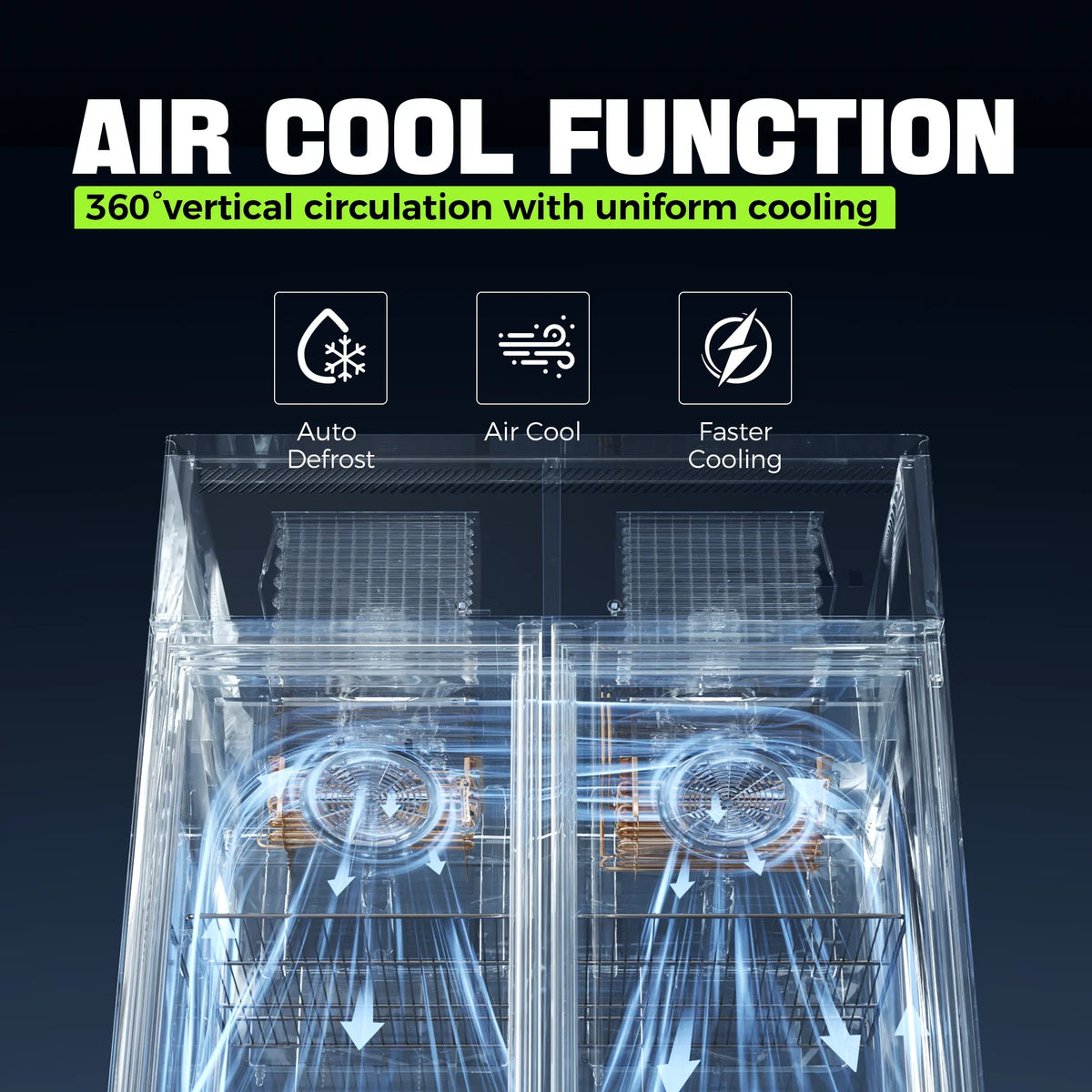 2026 New Coolake Commercial Refrigerator and Freezer Combo, 48" W Dual Temperature Zones, 36 Cu.ft 2 Door