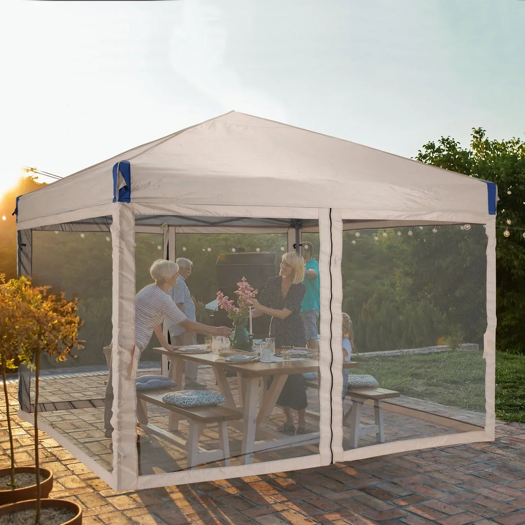 2026 NewAoodor 12'x12' Pop Up Canopy with Removable Mesh Sidewalls, Outdoor Portable Instant Shelter Tent-Black