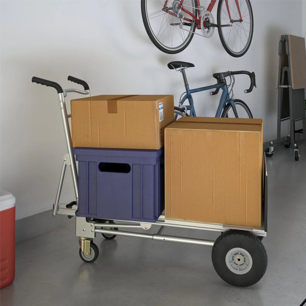 2026 NewCosco 3-in-1 Assist Series Aluminum Hand Truck/Assisted Hand Truck/Cart w/ flat free wheels, Silver