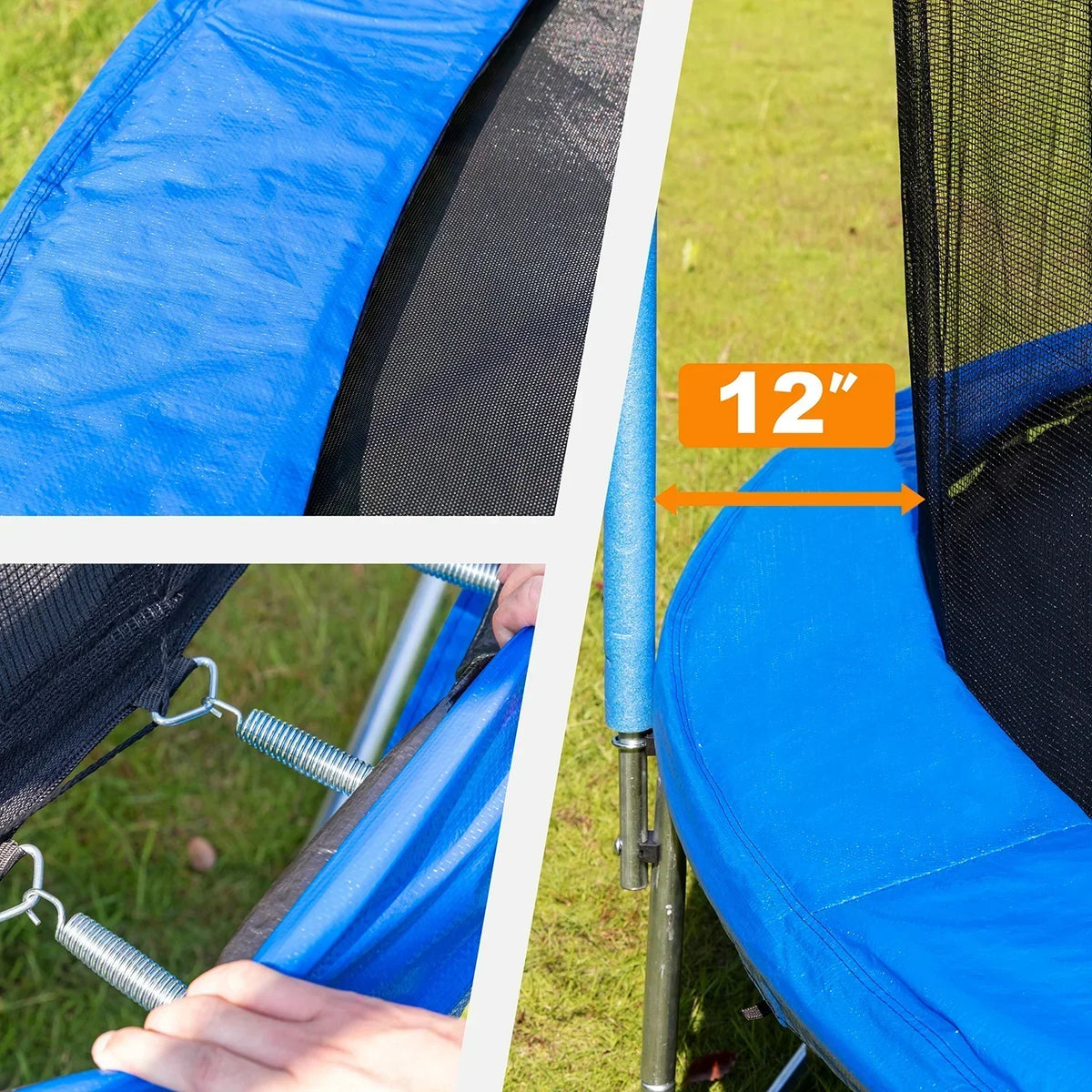 2026 New14FT Outdoor Trampoline with Safety Enclosure, Steel Tube Frame, Ladder & Secure Net - Heavy Duty, Blue