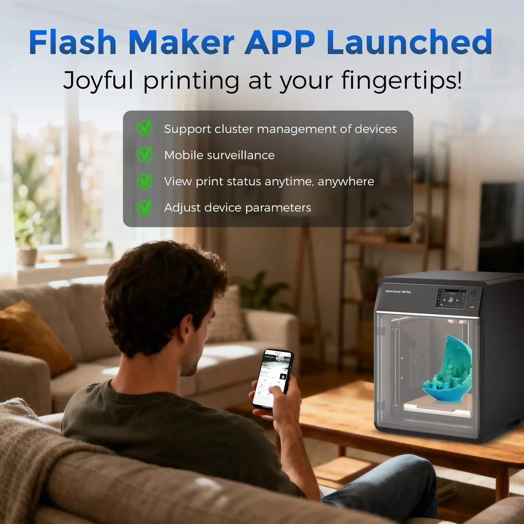 2026 NewFlashforge Adventurer 5M 3D Printer, Fully Auto Leveling & 600mm/s High Speed Printing, Black