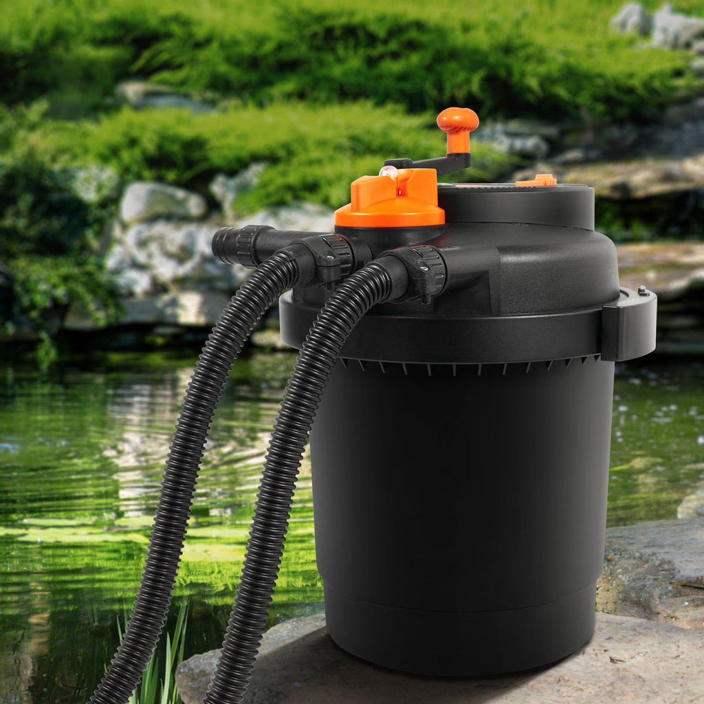 2026 NewBio Pressure Pond Filter with 13W UV-C Light, 1580 GPH, for Pools up to 1600 Gallons, Pressurized Biological Filtration for Garden Ponds, Koi Fish Tanks, Fountains