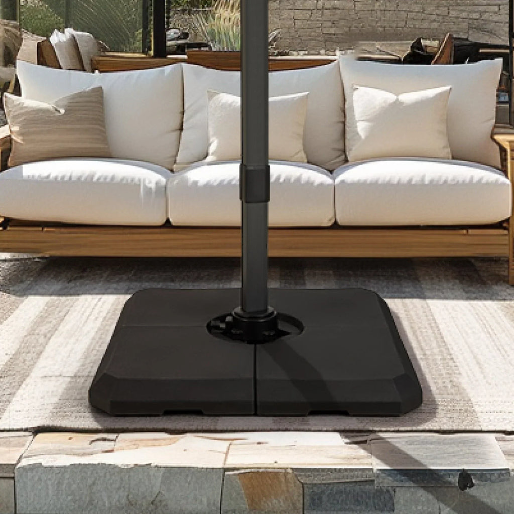 2026 NewAlpha Joy 12x9ft Outdoor Patio Umbrella Large Rectangle Offset Cantilever Double Umbrella with 360°Rotation, Beige
