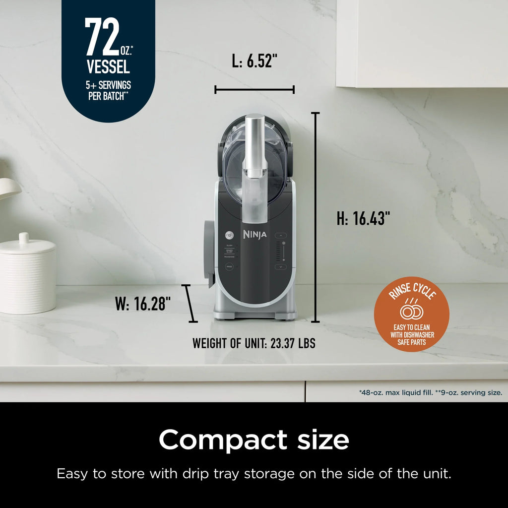 2026 NewNinja SLUSHi with RapidChill Technology, 72 oz. Frozen Drink & Slushie Machine, 3 Presets, Margaritas, Frappes, Dishwasher Safe, Gray, FS300