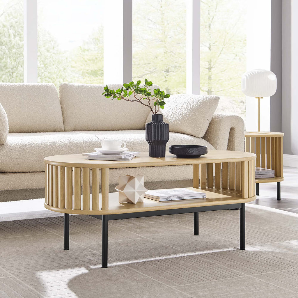 2026 NewModway Fortitude Wood Coffee Table in Walnut Black
