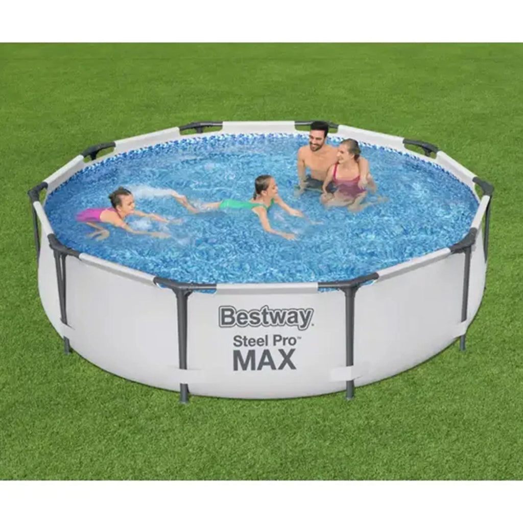 2026 NewBestway Steel Pro MAX 10'x30" Above Ground Outdoor Swimming Pool with Pump Metal frame pools Round