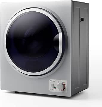 COSTWAY 1.5 Cu.ft. Portable Clothes Dryer,850W Compact Laundry Dryer,Silver