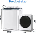 Portable Washer and Dryer Combo Set, 1.6 Cu.Ft Portable Clothes Dryers,22 lbs Twin Tub Washing Machine, Compact Washer