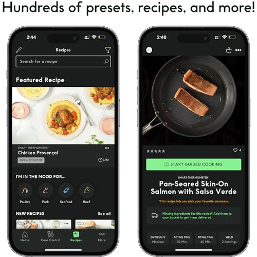 CHEF iQ Sense Smart Wireless Meat Thermometer with 3 Ultra Thin Probes, Unlimited Range Bluetooth Meat Thermometer, Digital Food Thermometer