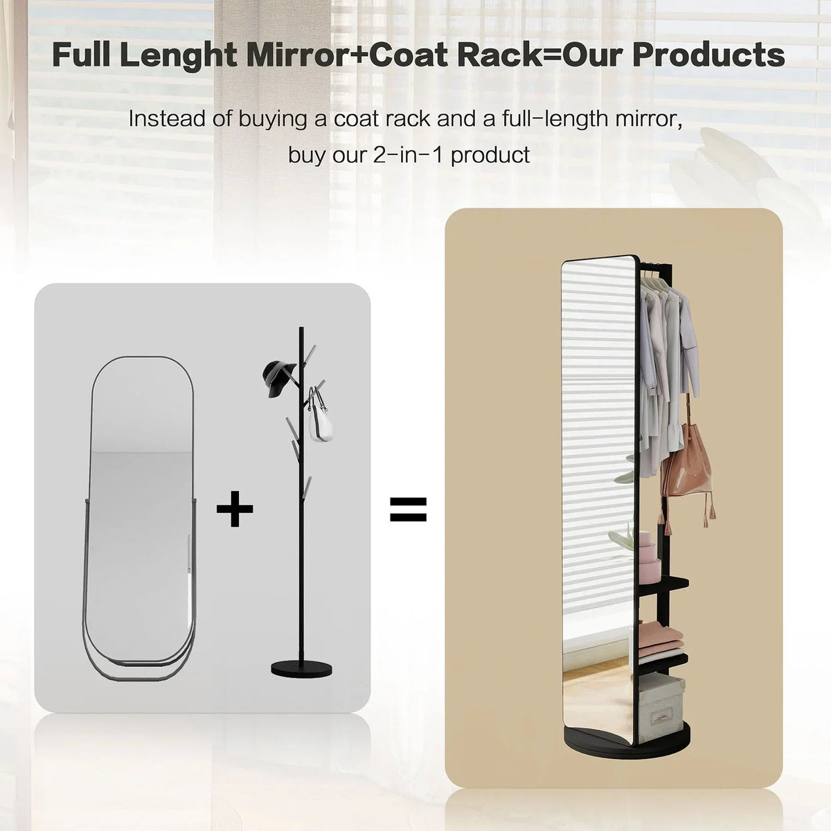 2026 NewFull-Length Mirror on Rubber Wood Frame 65.7 x 17.7 Inches Ideal for Dressing Rooms and Living Spaces for Versatile Use