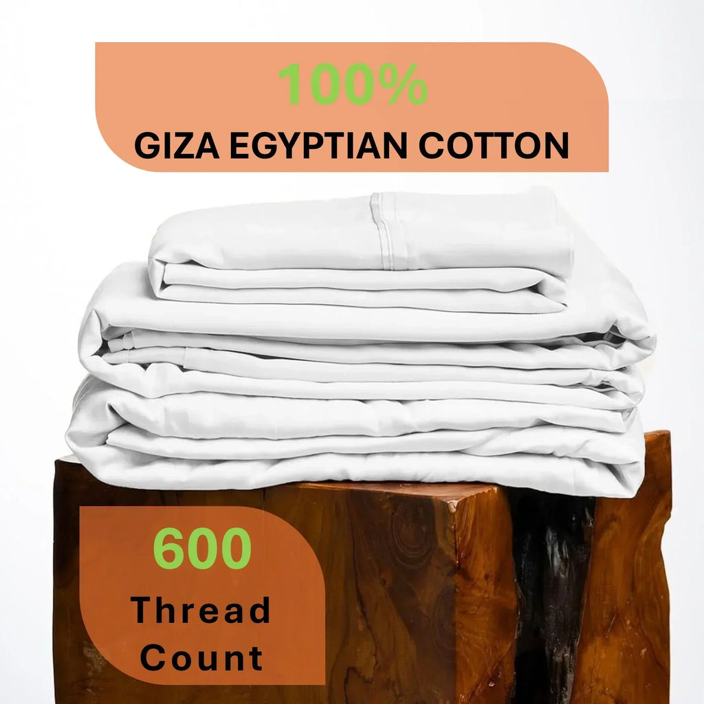 2026 New600 Thread Count, 100% Giza Egyptian Cotton Bedding Set, 4-PC Sheets Set, 15 Inch Deep Pocket of Fitted Sheet, Soft Sateen Weave Breathable - Black, Twin