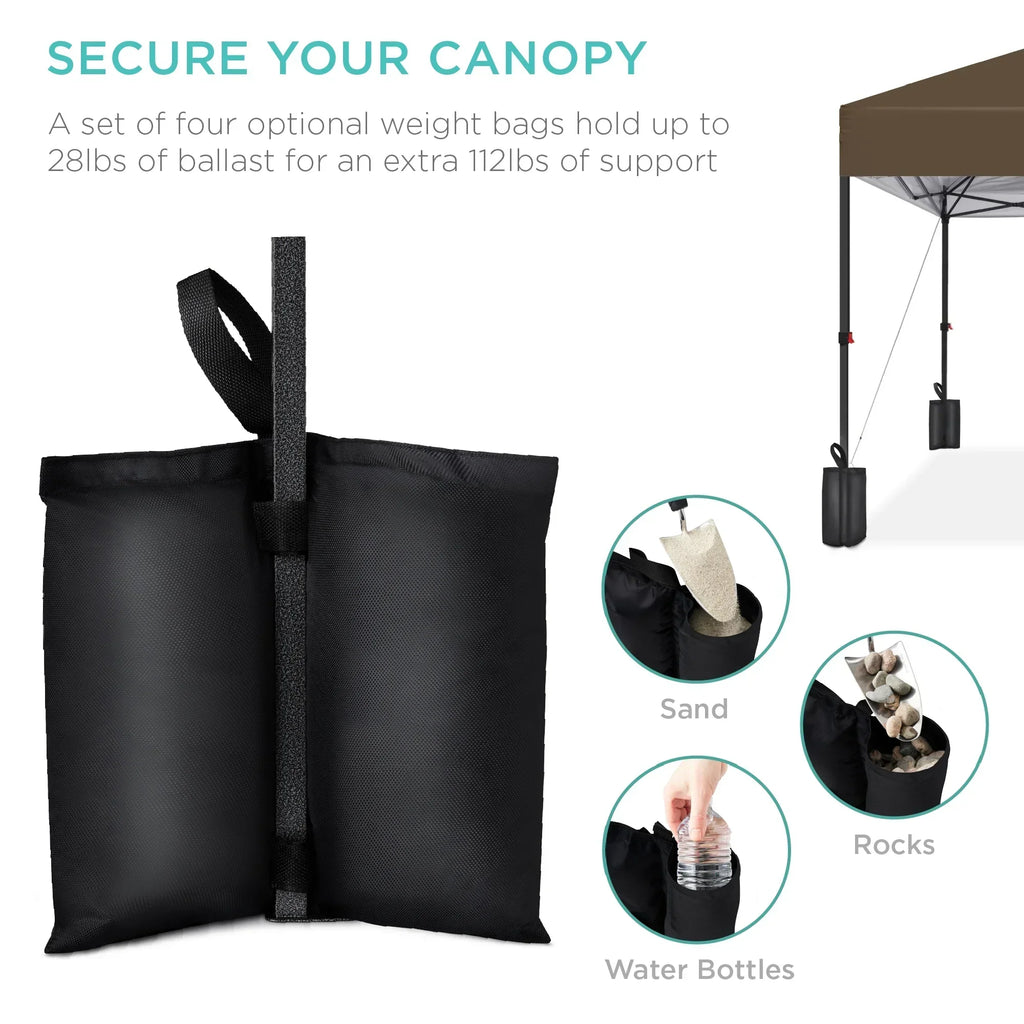 2026 NewBest Choice Products 12x12ft Easy Setup Pop Up Canopy w/ 1-Button Setup, Wheeled Case, 4 Weight Bags - Navy Blue