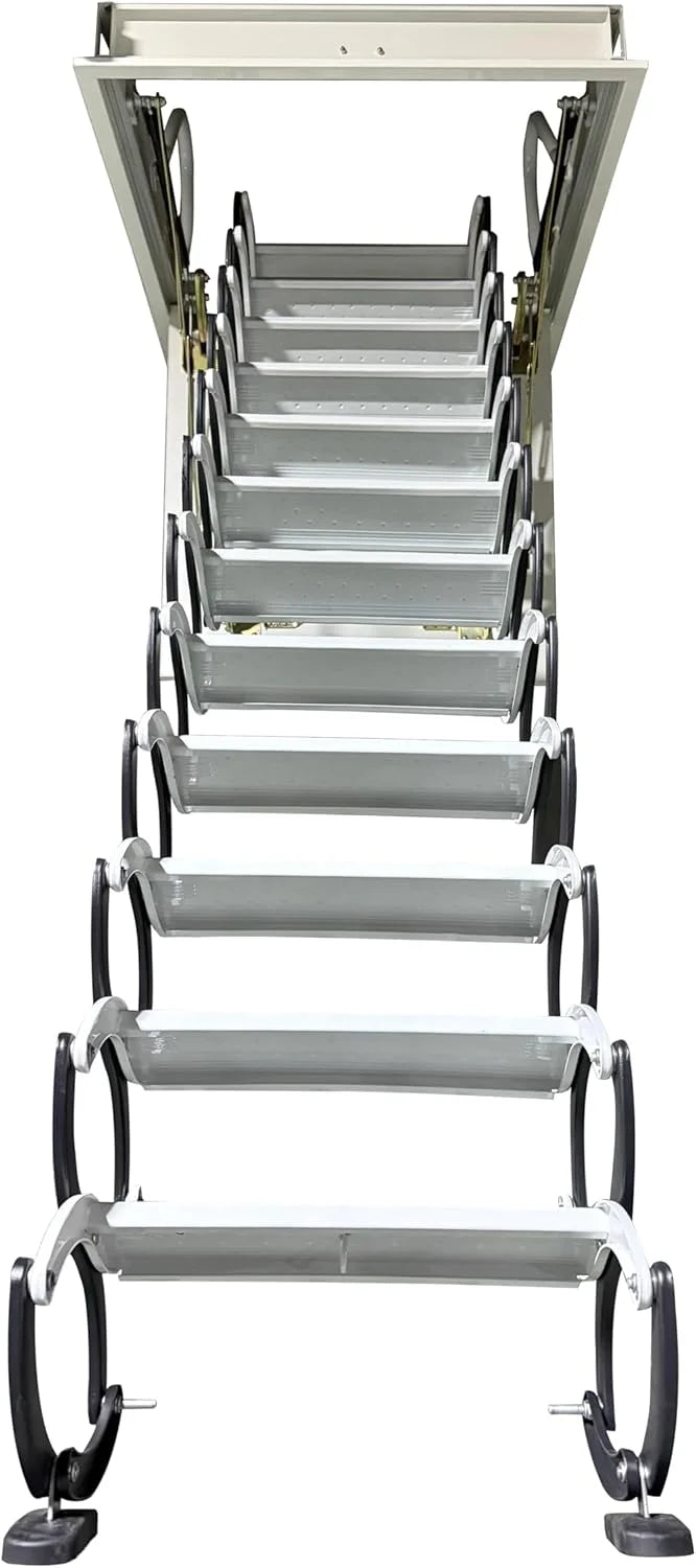 2026 NewAttic Ladder Rough Opening Size 30 Inch x 30 Inch 12 Steps 9.8 Feet Height