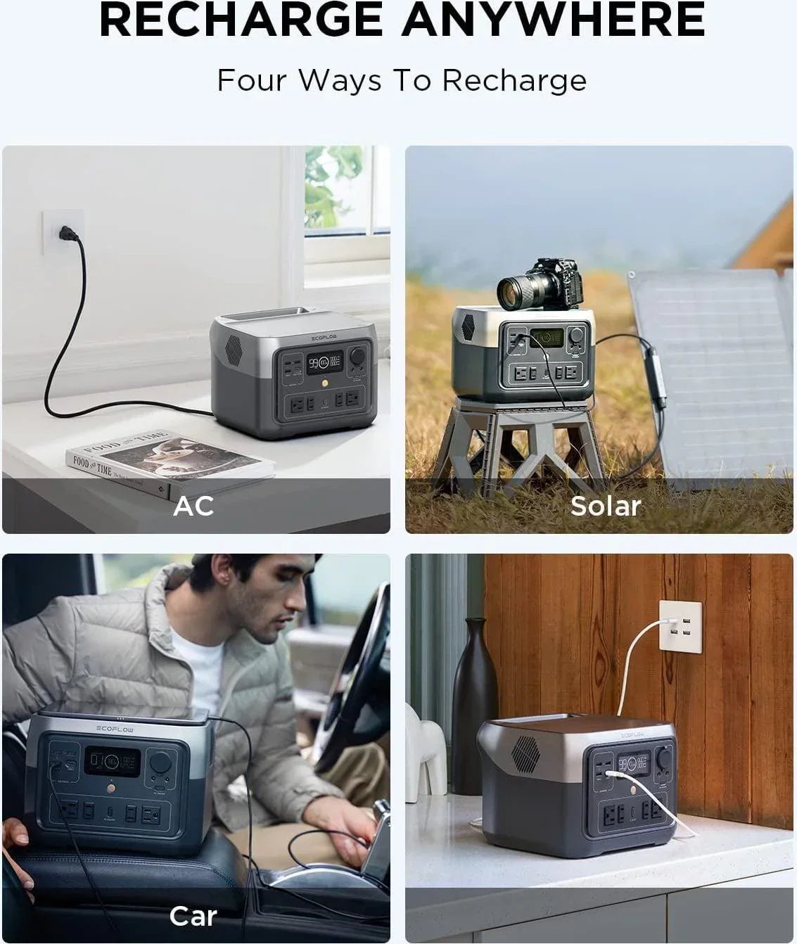 2026 NewEcoFlow RIVER 2 Max Portable Power Station 512Wh Capacity.Solar Generator.1000W AC Output for Outdoor Camping.Home Backup.Emergency.RV.off-Grid