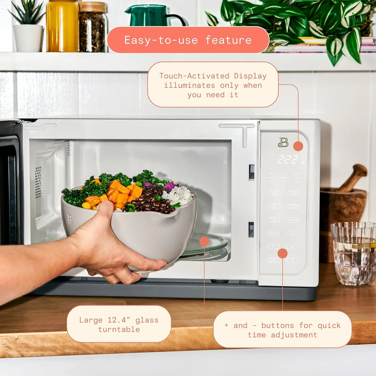 2026 NewBeautiful 1.1 Cu ft 1000 Watt, Sensor Microwave Oven, White Icing by Drew Barrymore, New