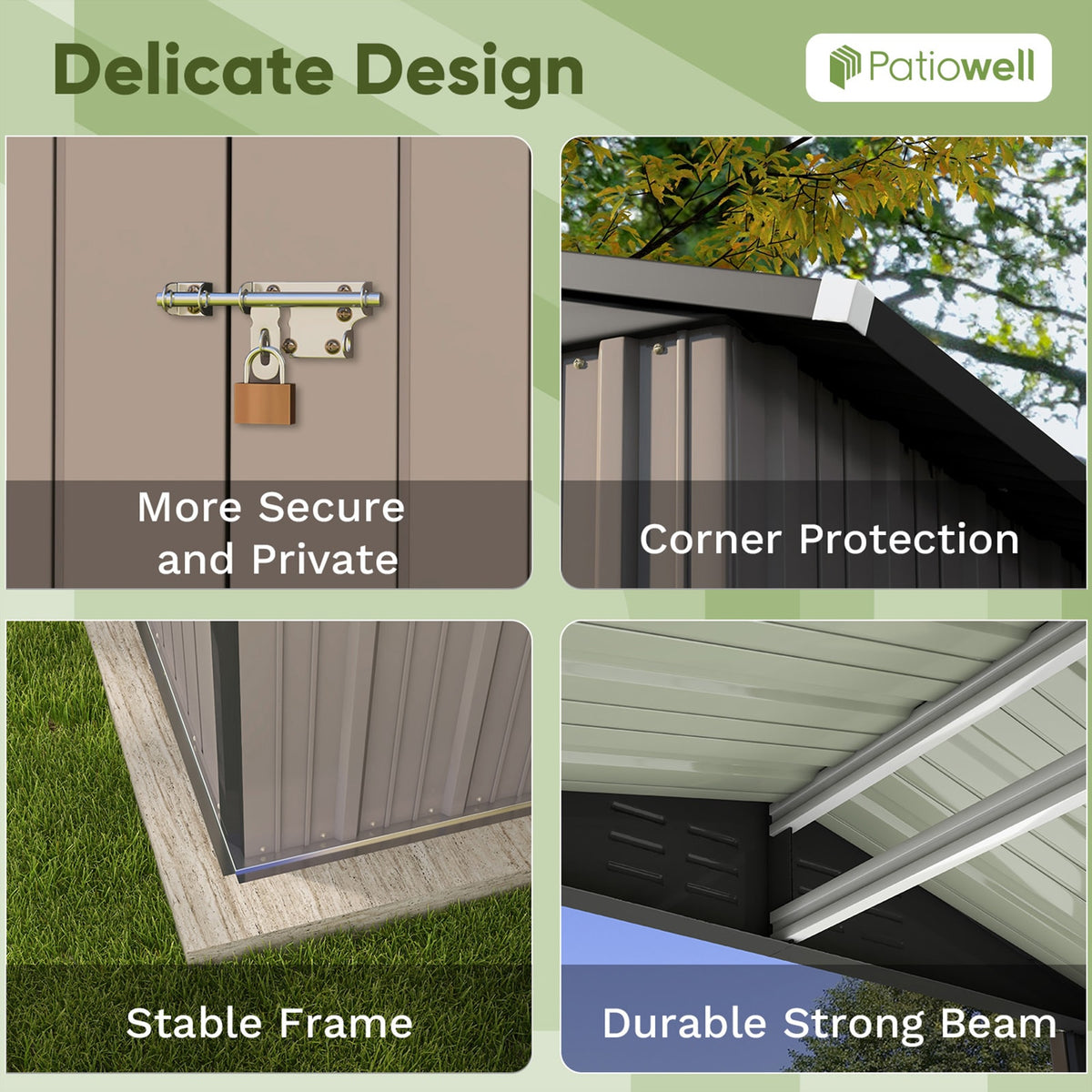 Patiowell 6-ft x 4-ft Galvanized steel Metal Storage Shed
