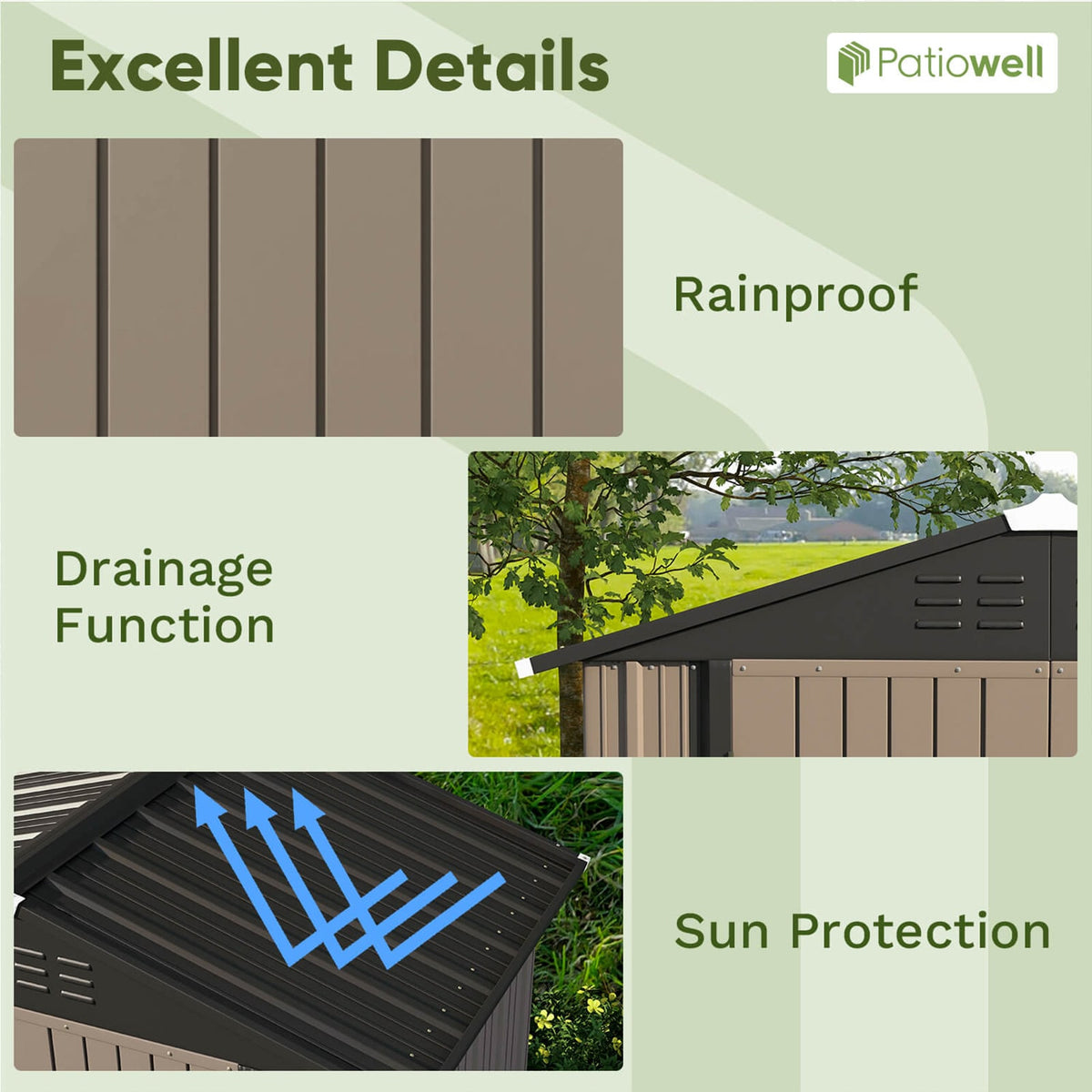 Patiowell 6-ft x 4-ft Galvanized steel Metal Storage Shed