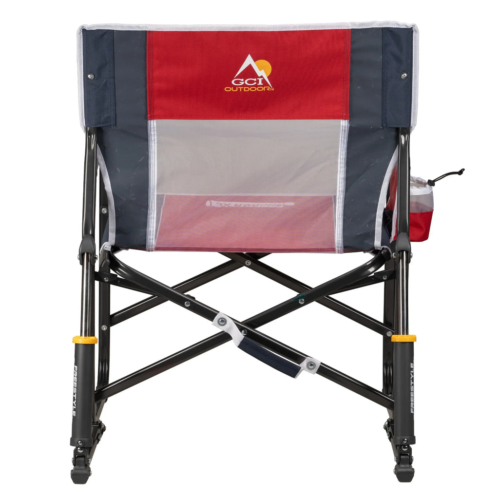 GCI Outdoor Freestyle Rocker XL Oversized Foldable Rocking Camp Chair, Pewter