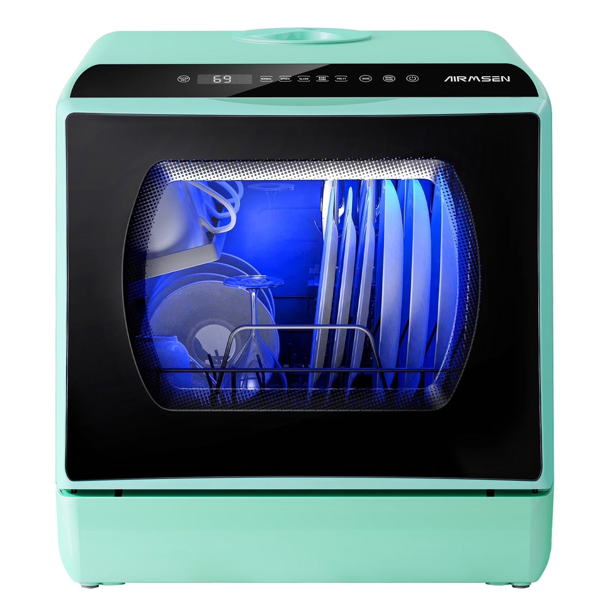 2026 NewAIRMSEN Portable Countertop Dishwasher with 5-Liter Built-in Water Tank and Air-Dry Function, 5 Washing Programs Mini Dishwasher, AE-TDQR03