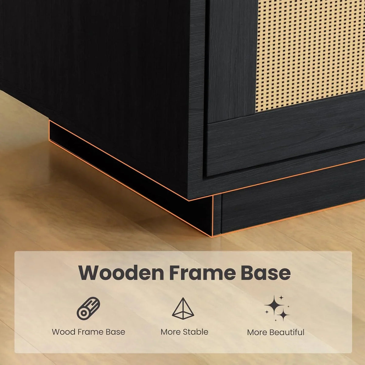 2026 New Huisuilinss 5 Tier Bookcase, Rattan Bookcase with Doors Cabinet, Wooden Bookshelf, Large Wooden Book Case, Tall Book Stand