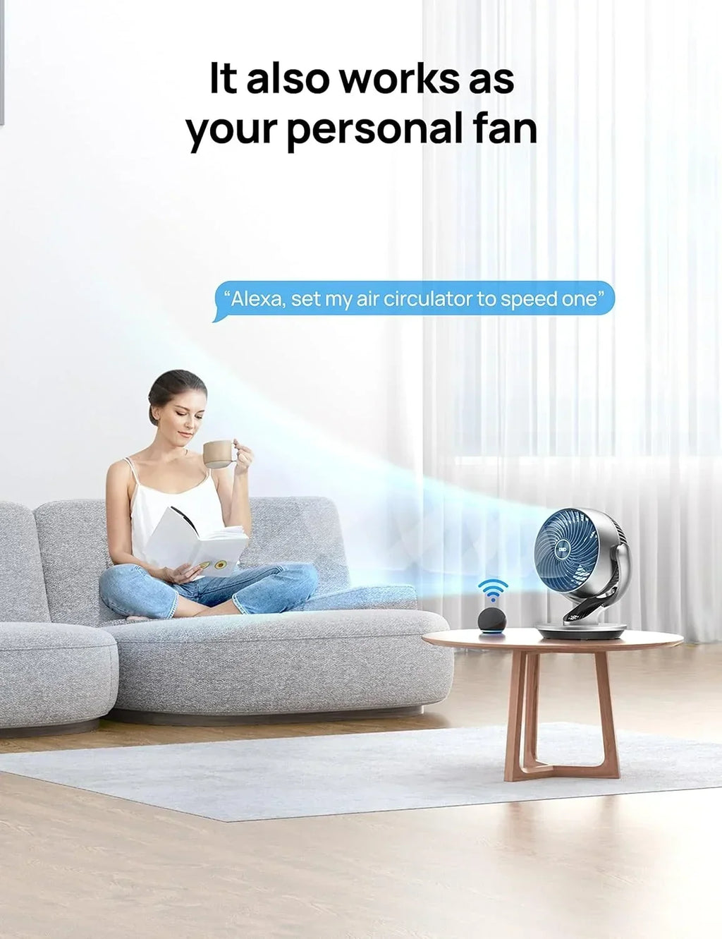 2026 NewDreo 10.24 in 4-Speed Oscillating 343 CFM Air Circulator Fan