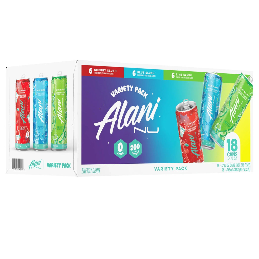 2026 NewAlani Nu Energy Drink, Lime Slush Variety Pack, 12 fl oz, 18-count