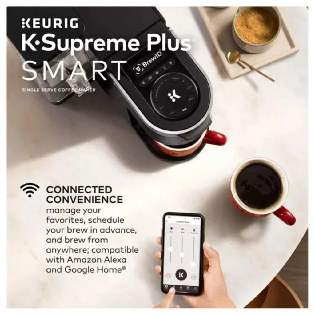 2026 NewKeurig K-Supreme Plus Smart Single Serve Coffee Maker with BrewlD, 5 Cup Sizes, 5 Brewing Options, and 6 Temperature Settings (Black Stainless)