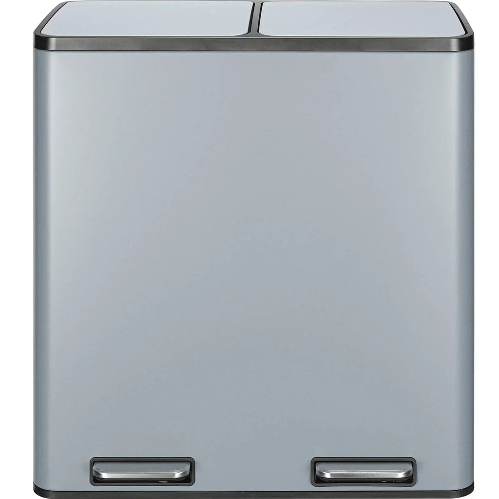 2026 NewArlopu 60 L/16 gal Dual Trash Can, Stainless Steel Garbage Can for Kitchen, Recycle Bin with Lid