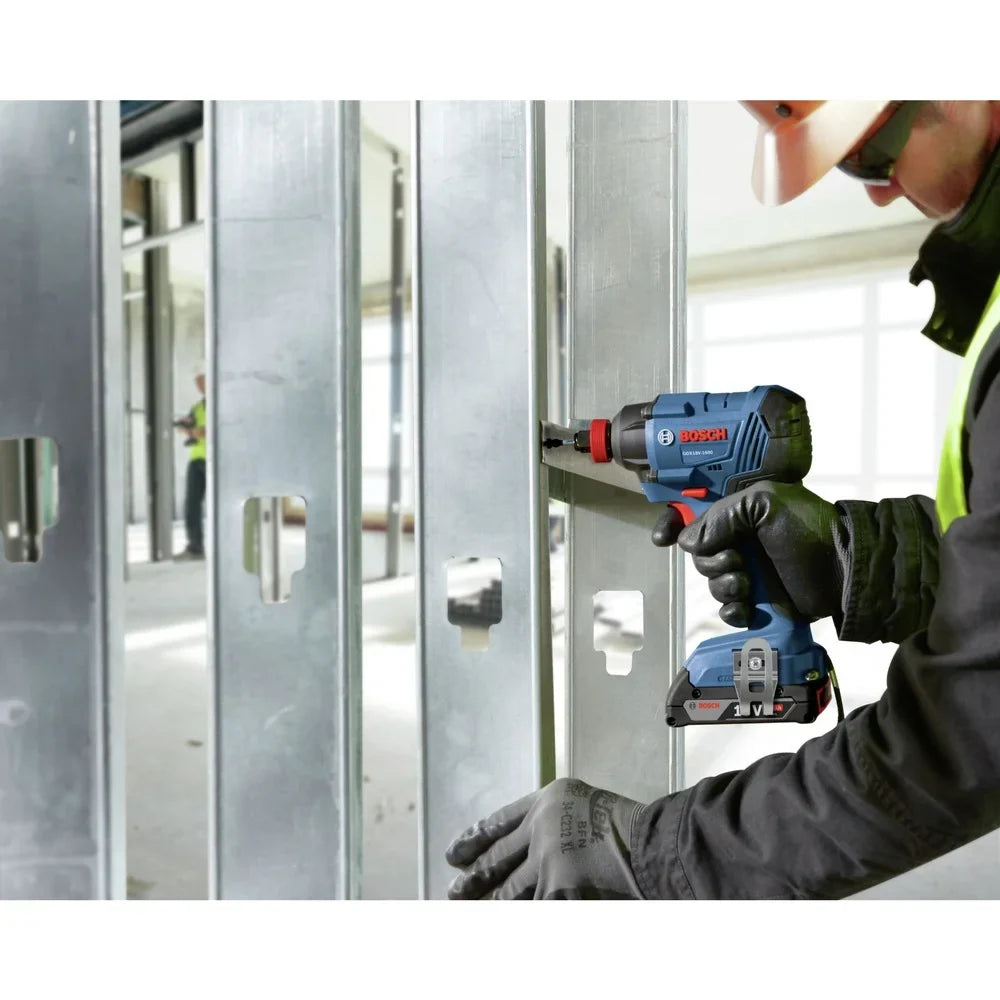 2026 New Bosch GDX18V-1600B12 18V Freak Lithium-Ion 1/4 in. and 1/2 in. Cordless Two-In-One Bit/Socket Impact Driver Kit (2 Ah)