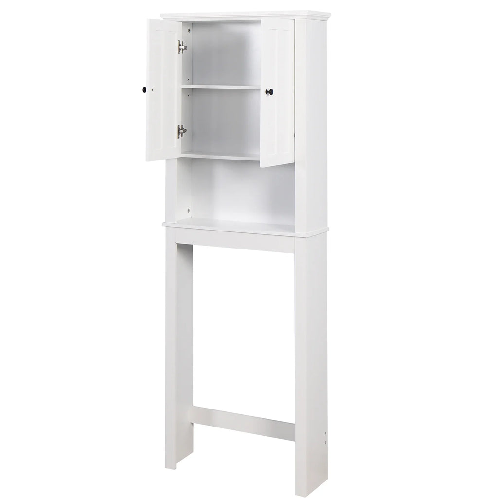 2026New Ktaxon 67"H Over The Toilet Storage, Bathroom Space Saver, Bathroom Cabinet with Double Door & Adjustable Shelves, White