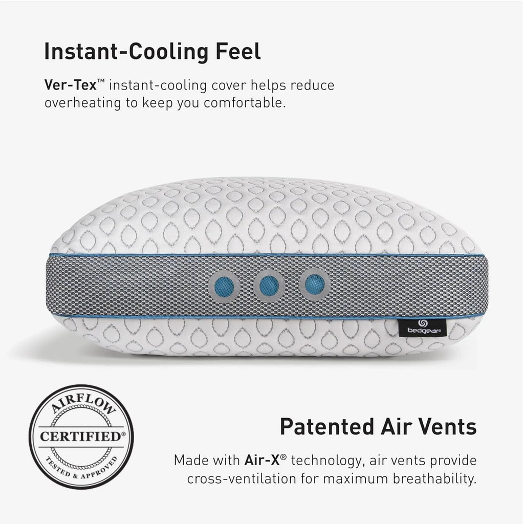 2026 NewBedgear Frost Performance Pillow - Size 3.0 - Cooling Bed Pillow for Hot Sleepers - Medium Firmness Pillow for All Sleep Positions, Hypoallergenic