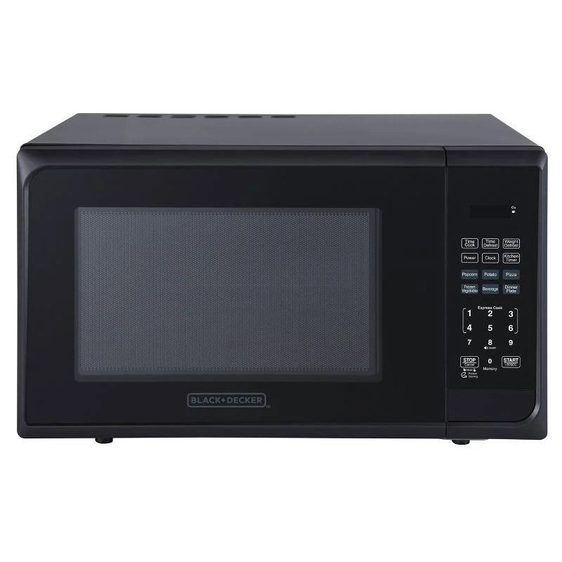 2026 New1.1 cu ft 1000W Microwave Oven - Stainless Steel Black: Countertop, Child Lock, 6 One-Touch Settings