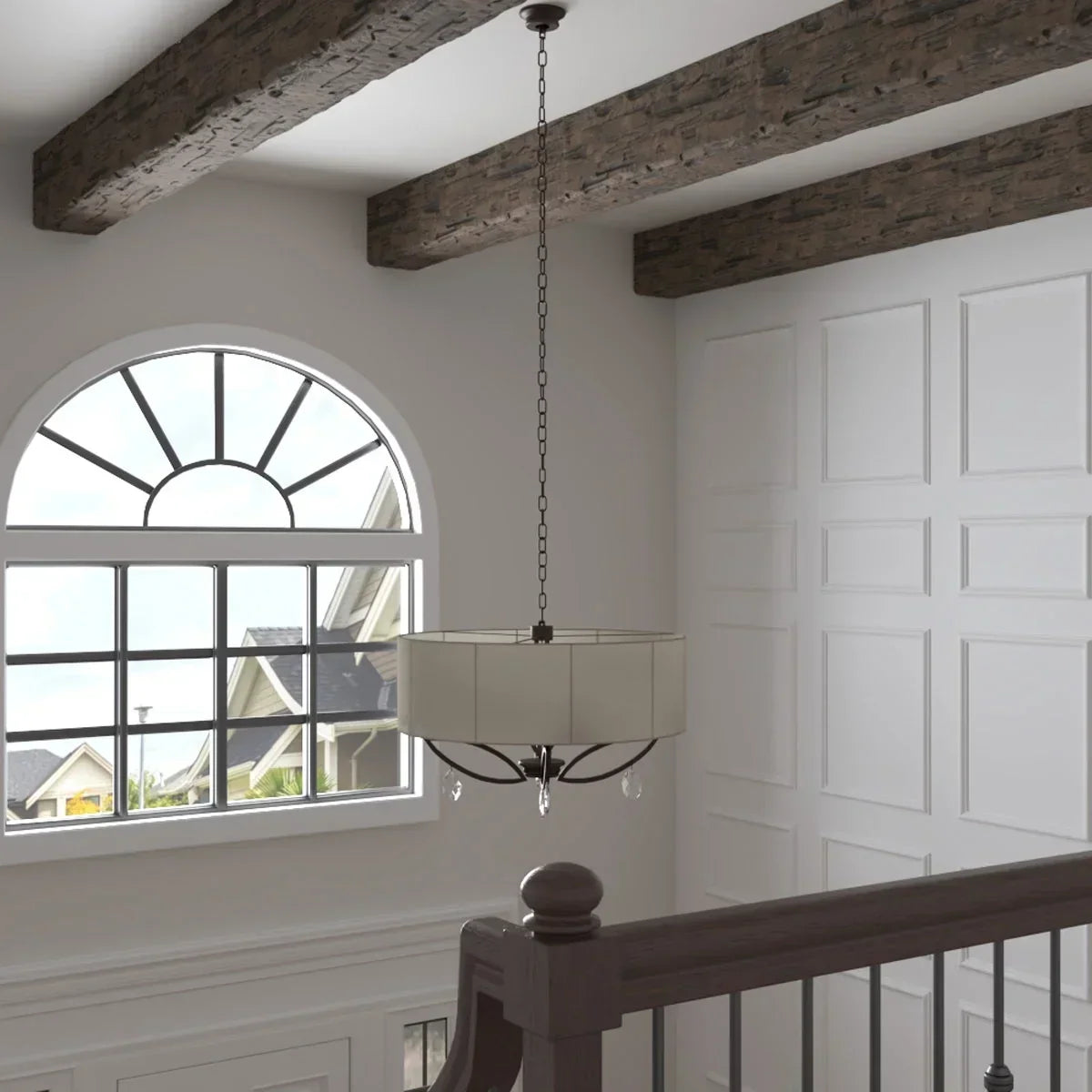 2026 NewEkena Millwork 3 1/2"W x 3 1/2"H x 120"L 3-Sided (U-Beam) Salvaged Timber HeritageTimber Faux Wood Ceiling Beam, Kona Brown