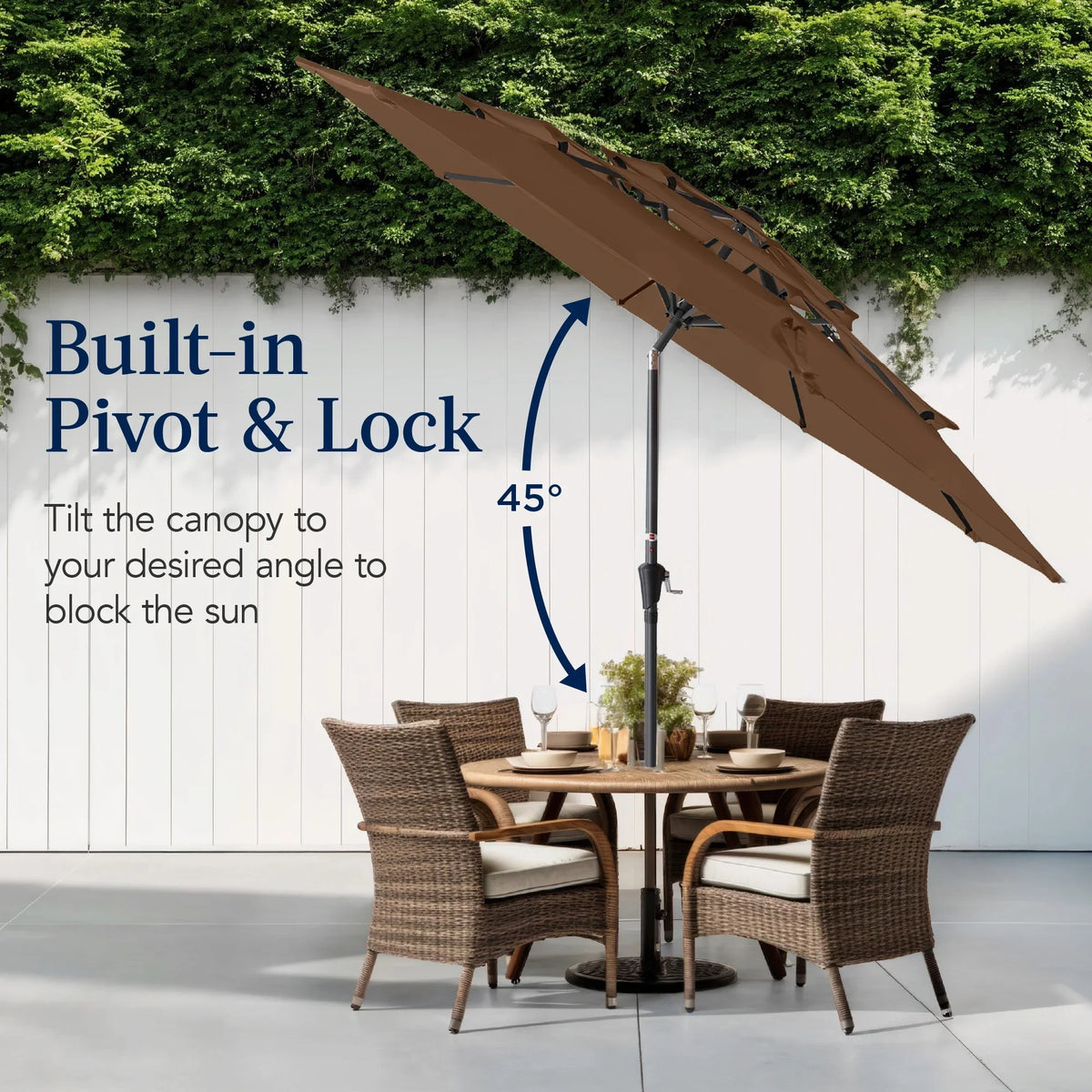 2026 NewBest Choice Products 10ft 3-Tier Patio Umbrella, Market Sun Shade w/ Tilt Adjustment, Easy Crank - Red