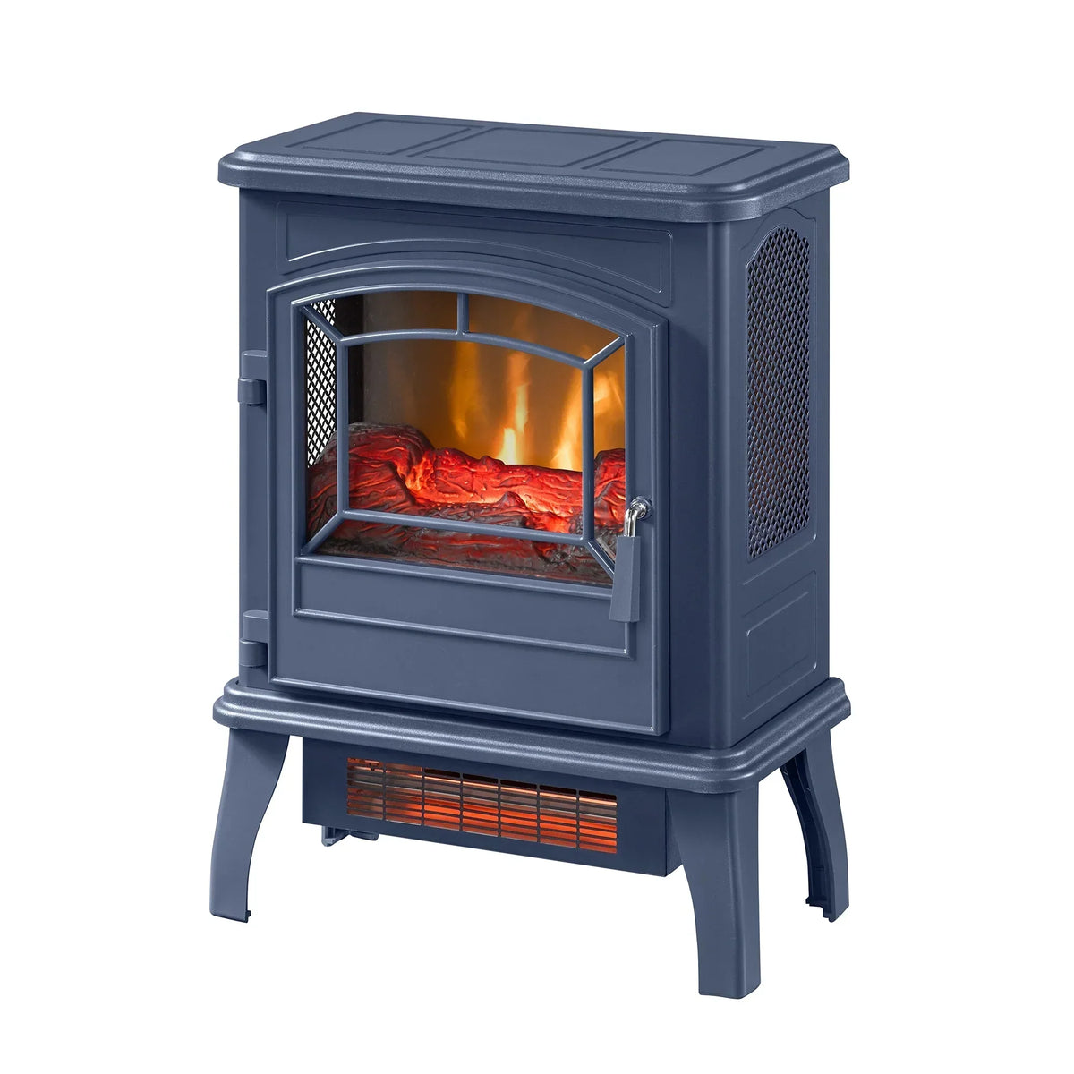 2026 NewClassicFlame 17.5"W Infrared Quartz Electric Stove Heater, Insignia Blue