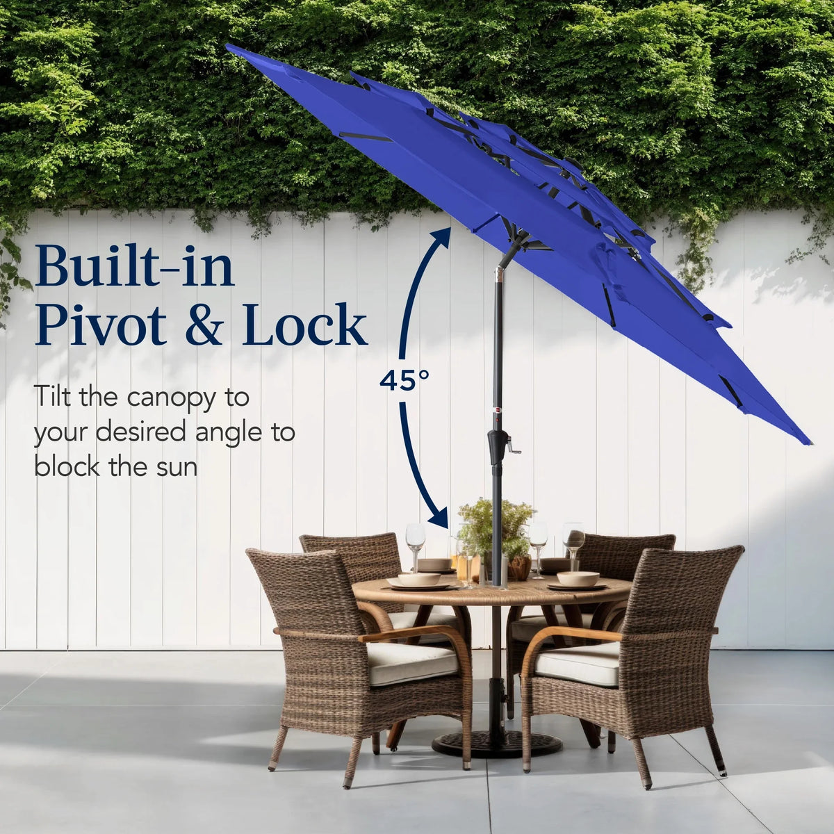 2026 NewBest Choice Products 10ft 3-Tier Patio Umbrella, Market Sun Shade w/ Tilt Adjustment, Easy Crank - Red
