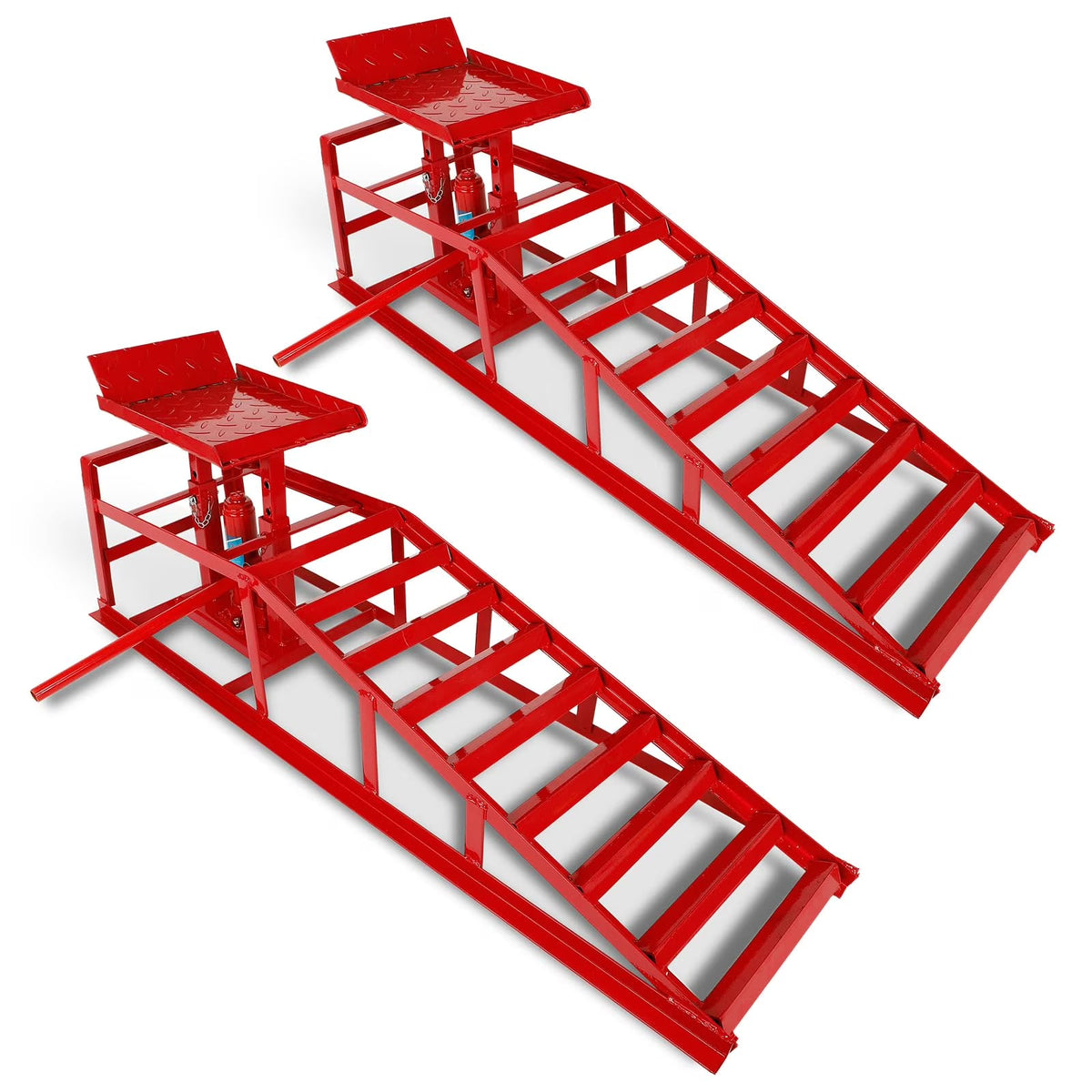 2026 NewConfote Car Ramps, 2PCS 5T 10000lbs Portable Heavy Duty Hydraulic Car Ramps, Lift Ramp for Truck Vehicle Auto Garage Repair Red