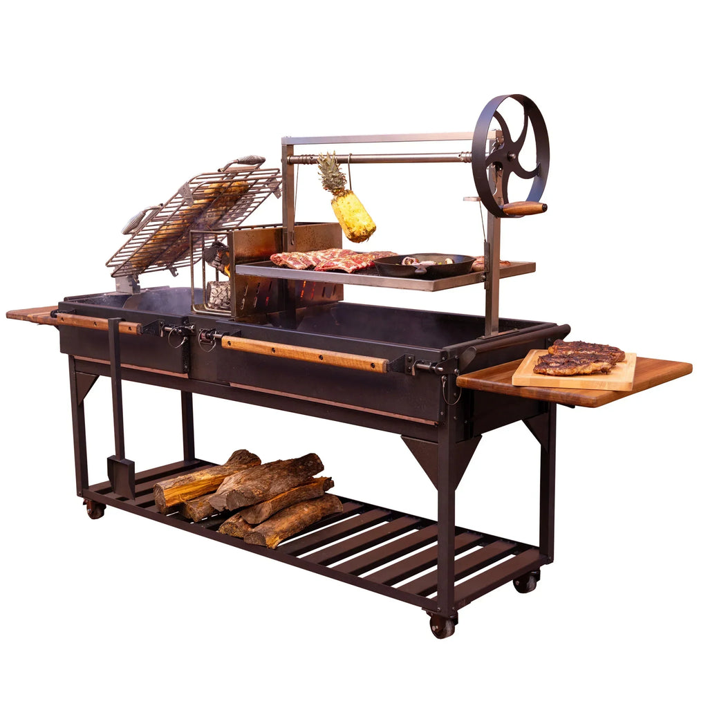 2026 NewBackyard Discovery Argentine Santa Maria XL Wood Fire & Charcoal Steel Grill, Asado Clamp