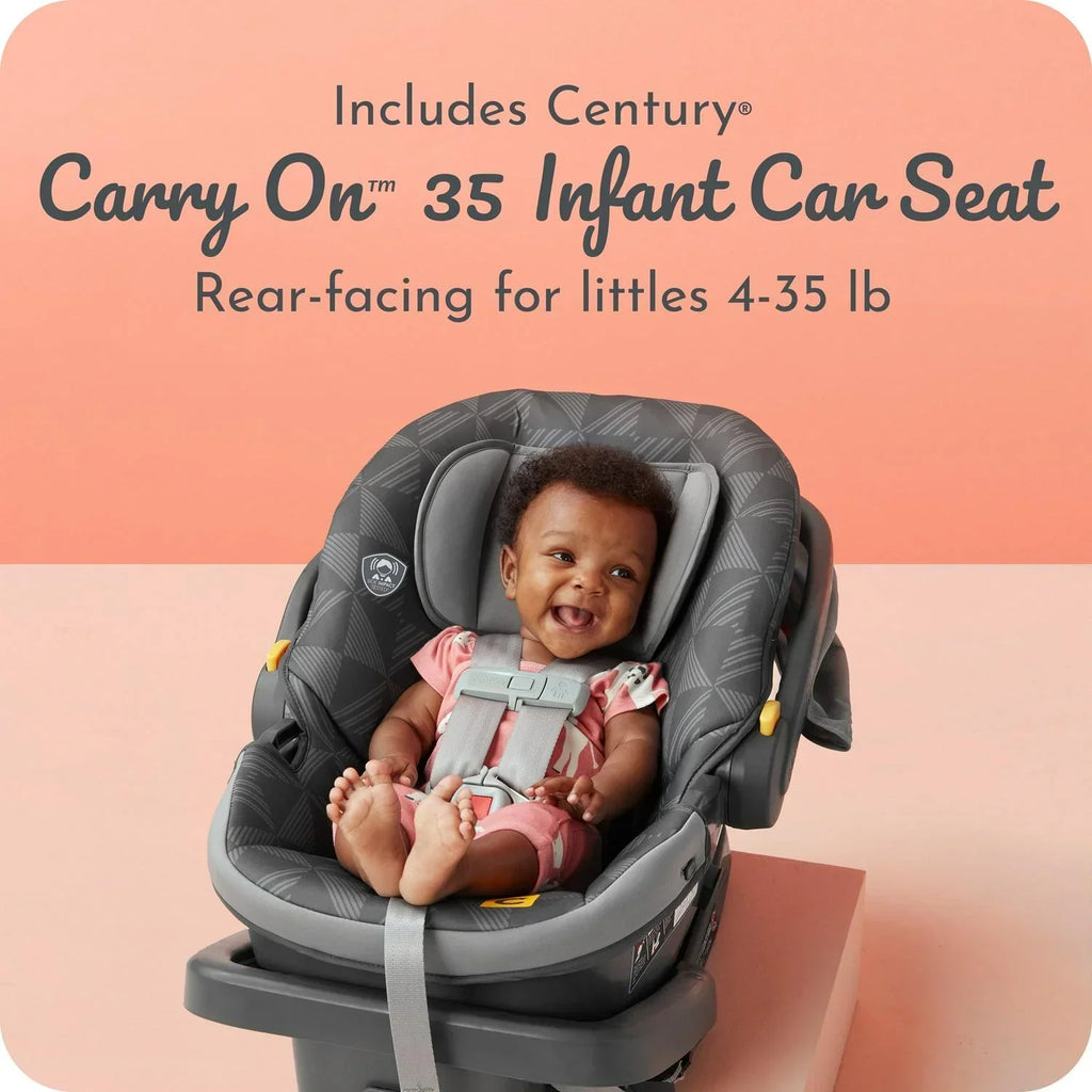 2026 NewCentury Stroll On 3-Wheel 2-in-1 Lightweight Travel System Stroller. Unisex. Berry