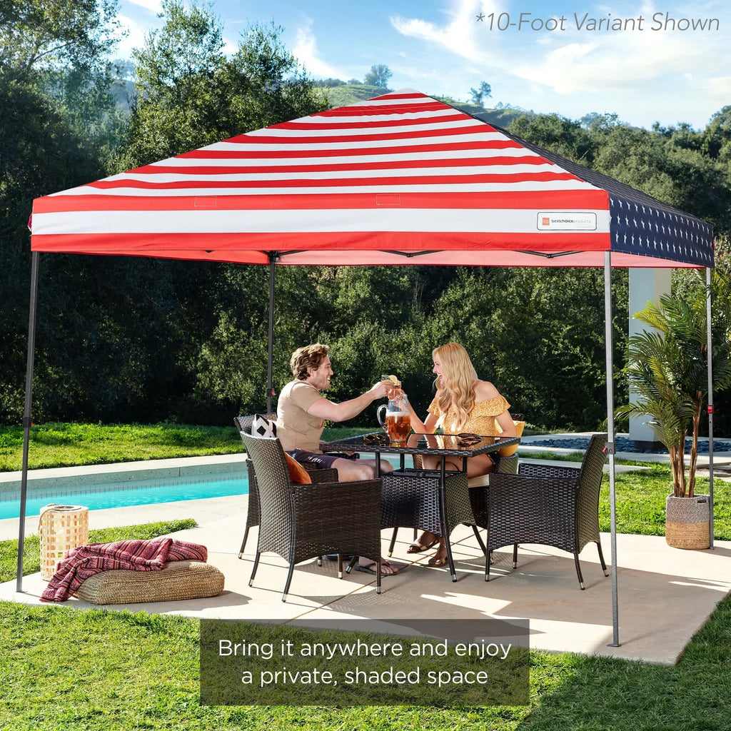 2026 NewBest Choice Products 12x12ft Easy Setup Pop Up Canopy w/ 1-Button Setup, Wheeled Case, 4 Weight Bags - Navy Blue