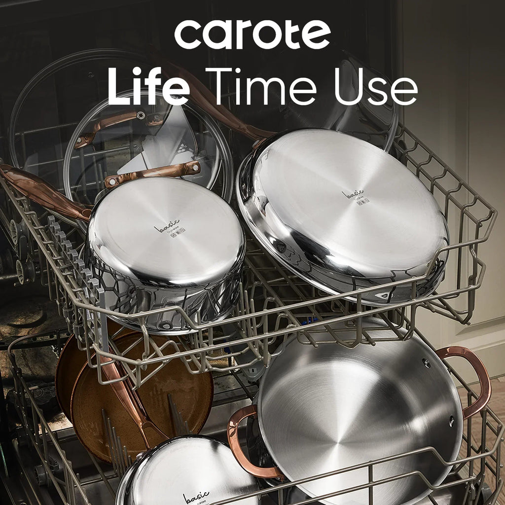2026 NewCarote 23-Piece Tri-Ply Stainless Steel Cookware Set with Lids, Nonstick Induction Compatible Pots & Pans Set, Oven Safe