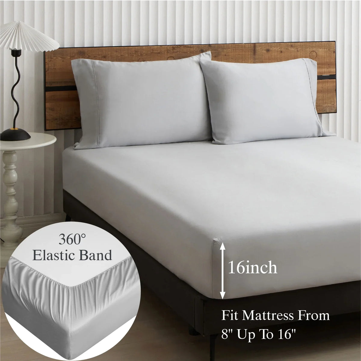 2026 New Lidoloka Luxury Lyocell Bed Sheets Set 4Pcs Queen Size for Adult,Cool&Soft,16" Deep Pocket,White
