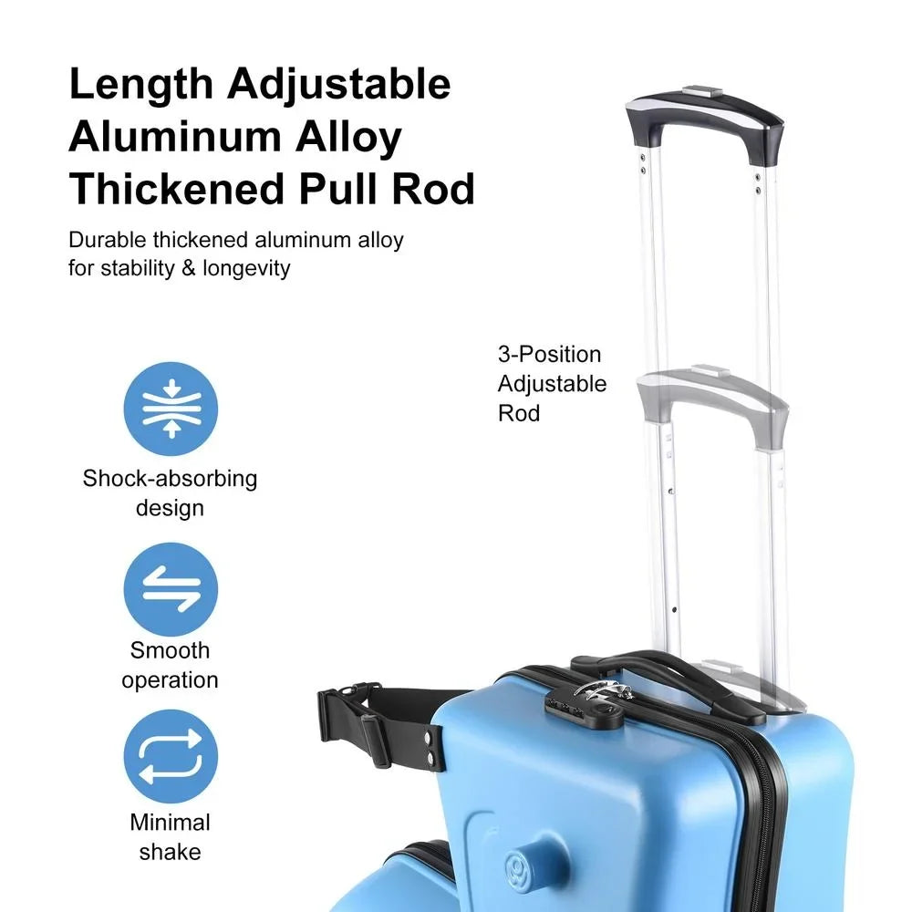 2026 NewTOHU Kids Luggage, Kids Ride-on Luggage with Spinner Wheels Suitcase, Kid's Ride-On Suitcase Help Your Child Relax
