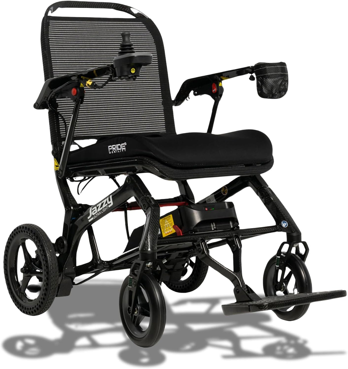 Pride Mobility Jazzy Ultra Light Folding Travel Power Chair - 300 lbs Capacity, 3.69 mph, Lightweight Foldable Electric Wheel