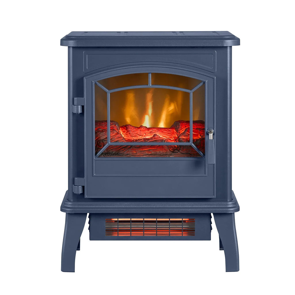 2026 NewClassicFlame 17.5"W Infrared Quartz Electric Stove Heater, Insignia Blue